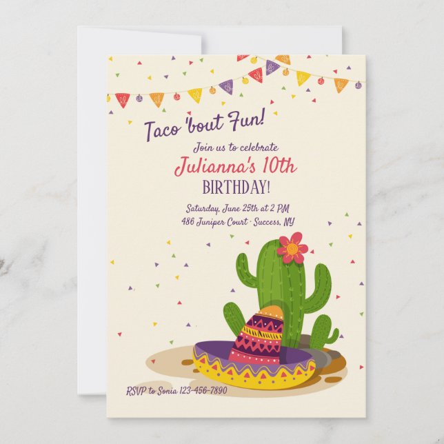 Al sur de la invitación de la diversión de la (Anverso)