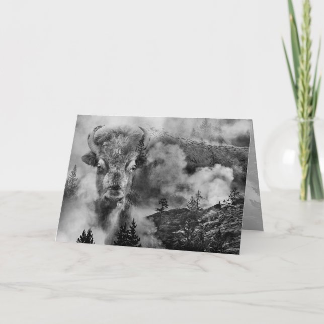 "Al vapor" - Tarjeta de felicitación doblada (Anverso)