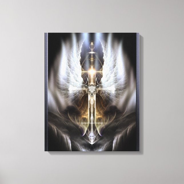 Ala Ángel Celestial cruza Arte Fractal Negro (Anverso)