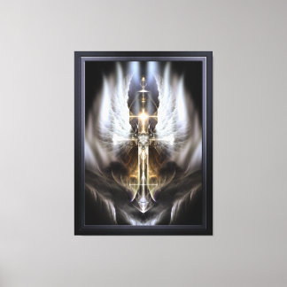 Ala Ángel Celestial cruza Arte Fractal Negro