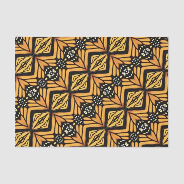 Ala de mariposa monarca de papel de tejidos (Anverso)