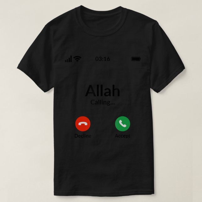 Alá está llamando - camiseta musulmana del Islam (Diseño del anverso)