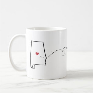 Alabama a Misuri - taza de café Heart2Heart
