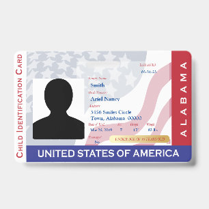 ALABAMA - Tarjeta de identificación infantil