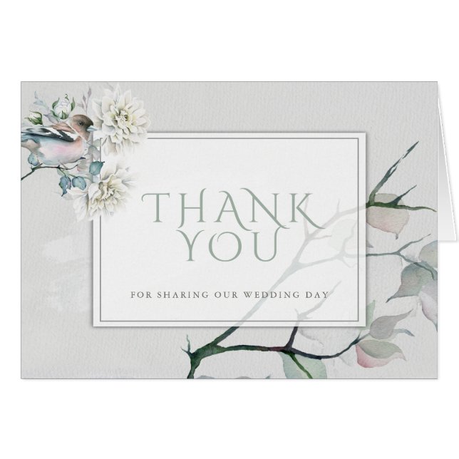 Alabaster Dahlia Woodsy Rustic Watercolor (Anverso (Horizontal))