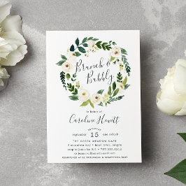 Alabaster Wreath Brunch & Bubbly Shower Invitación