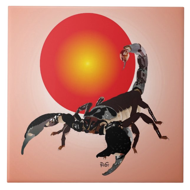 Alacrán cerámica baldosa de foto (Frente)