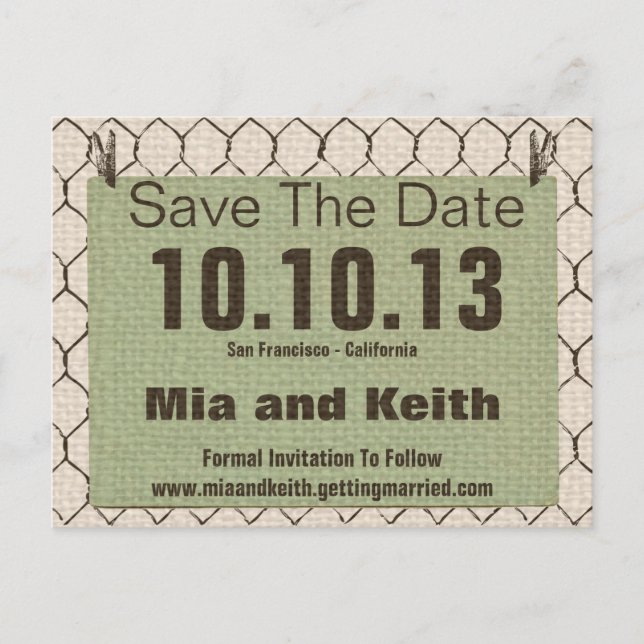 Alambre de pollo, Burlap, postal de época (Anverso)