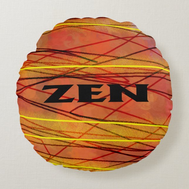 Alambre negro zen alrededor de almohada de lanzami (Anverso)