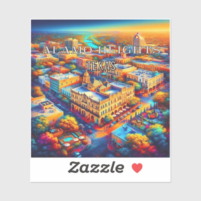 Alamo Heights Texas 3 pulgadas Pegatina de vinilo (Hoja)