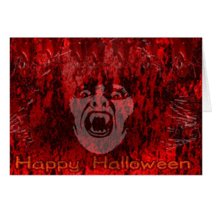 Alarmante dama de vampiro con tarjeta de sangre