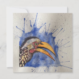Alarmante notecard estilo postal de Hornbill