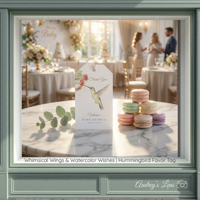 Alas Caprichosas & Deseos de Acuarela | Etiqueta d (Whimsical Wings & Watercolor Wishes | Favor Tag)