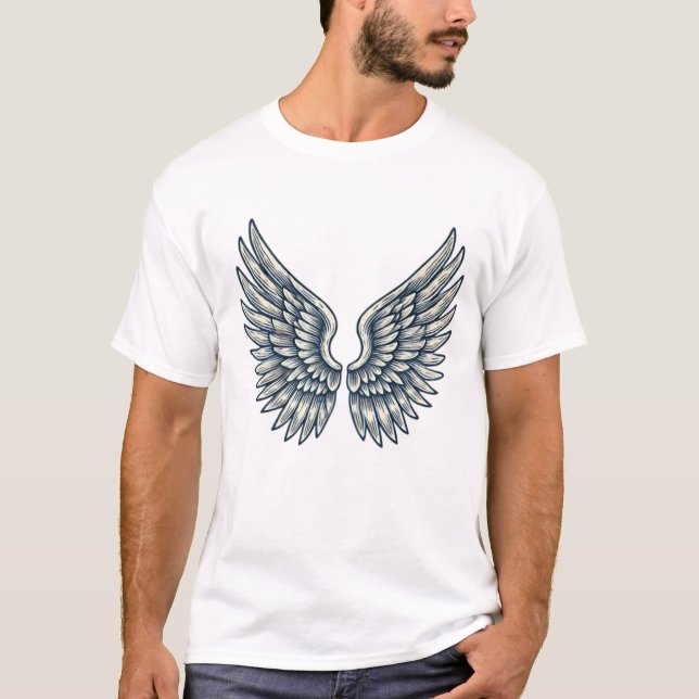Alas celestes camiseta Angélica (Anverso)