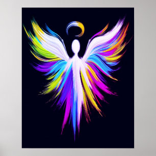 Alas de ángel de arte abstracto con halo
