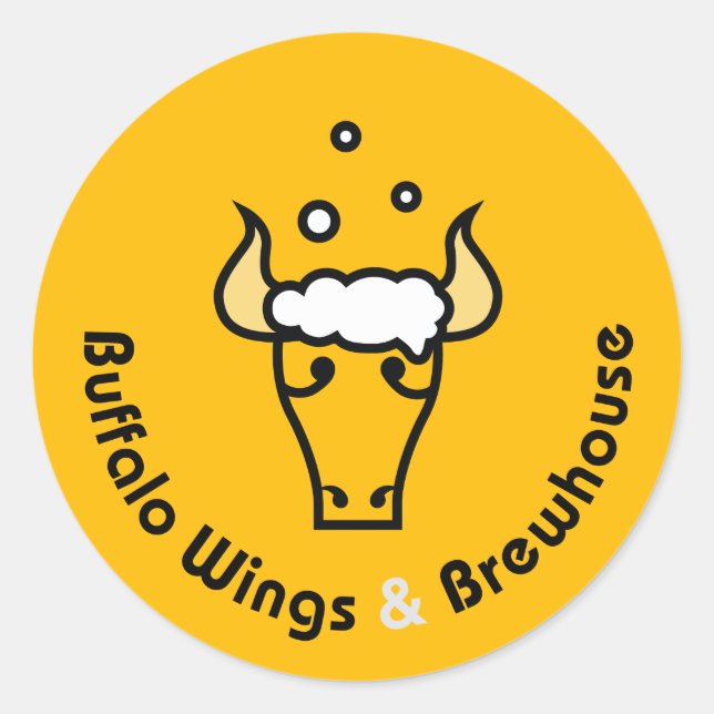 Alas de búfalo y Pegatinas oficiales de Brewhouse (Anverso)