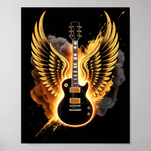 Alas de guitarra retro arte abstracto rock and rol