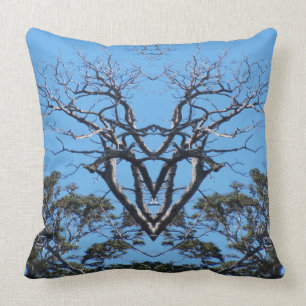 Alas del corazón del árbol del Cojín decorativo