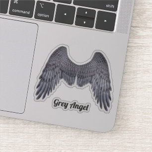Alas grises de ángel oscuro Pegatina de corte de v