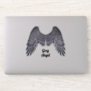 Alas grises de ángel oscuro Pegatina de corte de v