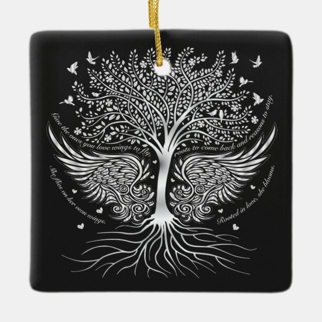 Alas para volar el ornamento del árbol de navidad (Anverso)