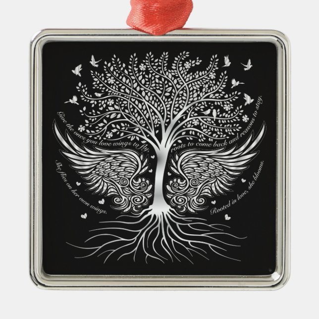 Alas para volar el ornamento del árbol de navidad (Frente)
