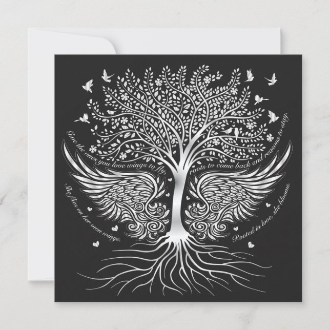 Alas para volar y arar con la invitación en blanco (Anverso)