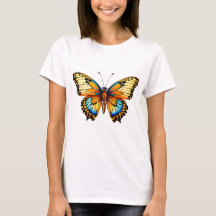 "Alas susurradoras: elegante camiseta con mariposa