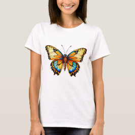 "Alas susurradoras: elegante camiseta con mariposa
