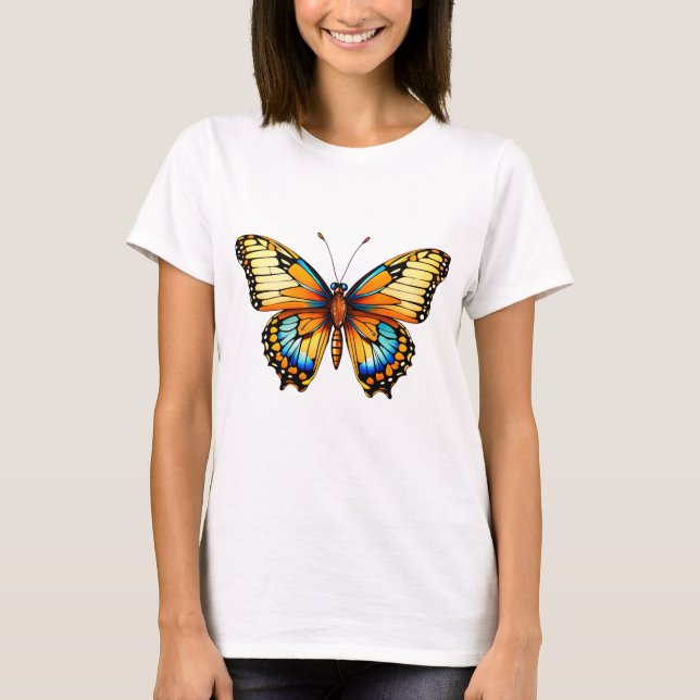 "Alas susurradoras: elegante camiseta con mariposa (Anverso)