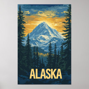 Alaska Estados Unidos Arte Ilustración Vintage Via