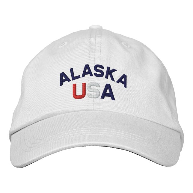 Alaska Estados Unidos Embroidificó Gorra blanco (Anverso)