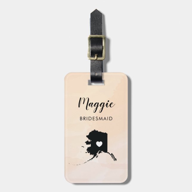 Alaska Map Etiqueta de equipaje para la bienvenida (Frente Vertical)