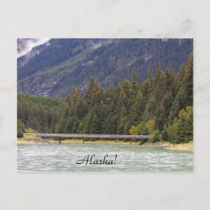 Alaska, silvicultura, montañas, río, postal