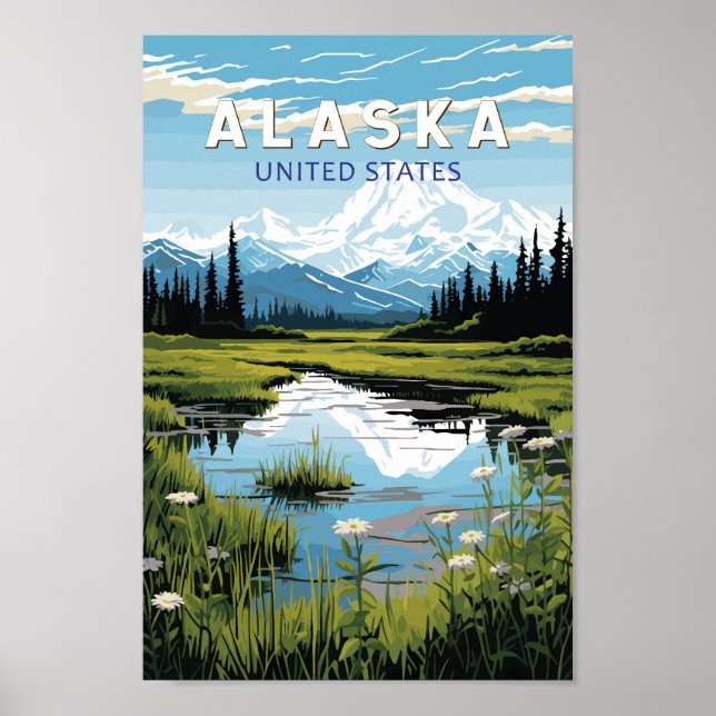 Alaska Viajes de arte Vintage (Frente)