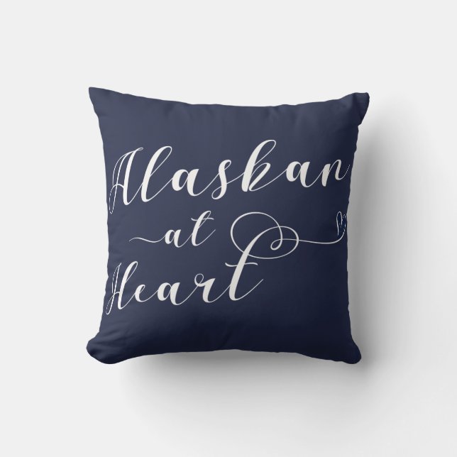 Alaskan En El Cojín decorativo Del Corazón (Anverso)