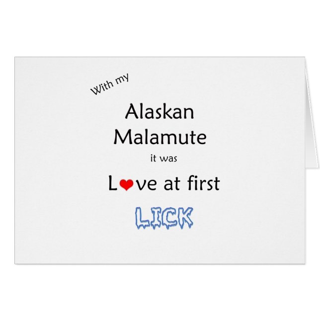 Alaskan Malamute Lick Design (Anverso (Horizontal))