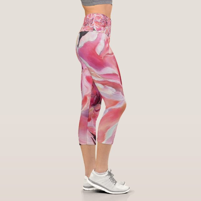 Alaskan Peonies Capri Pants Leggings (Derecha)