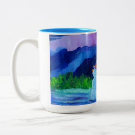 Alaskan Snowman Dos tonos de taza de café de 15oz