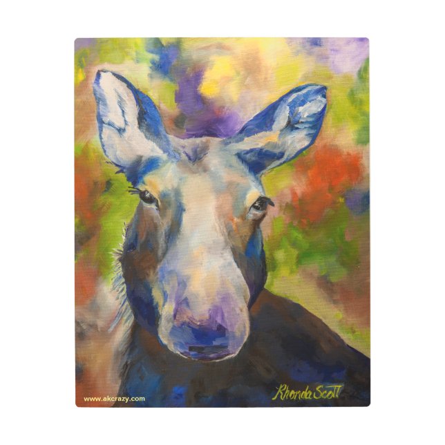 Alaskan Sr. Moosey Moose Arte Pared Metalizado (Anverso)