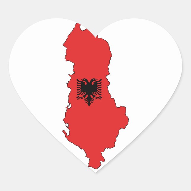 Albania - mapa y bandera - pegatina (Anverso)