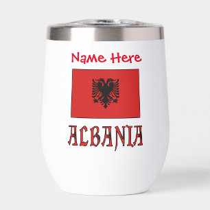 Albania y personalización roja de la bandera alban