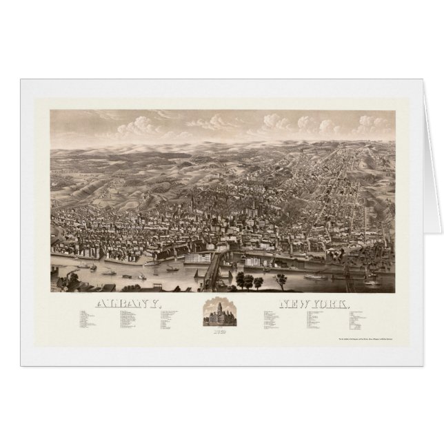Albany, mapa panorámico de NY - 1879 (Anverso (Horizontal))