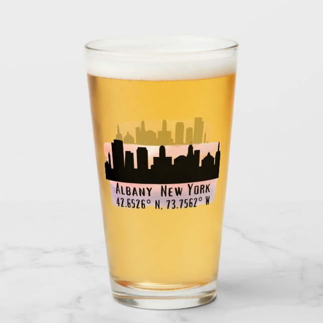 Albany NY City Skyline Beer (Anverso (lleno))