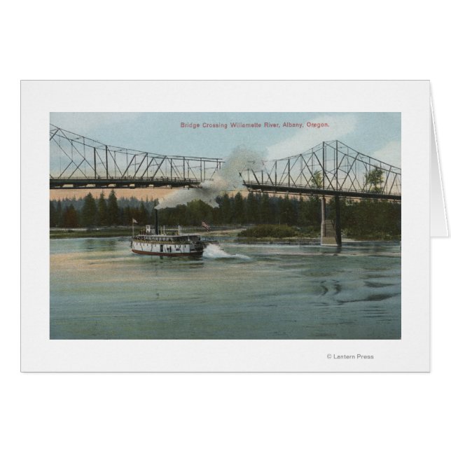 Albany, Oregón - Paddle Boat Crossing Willamette (Anverso (Horizontal))