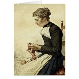 Albert Anker - Joven Kniters