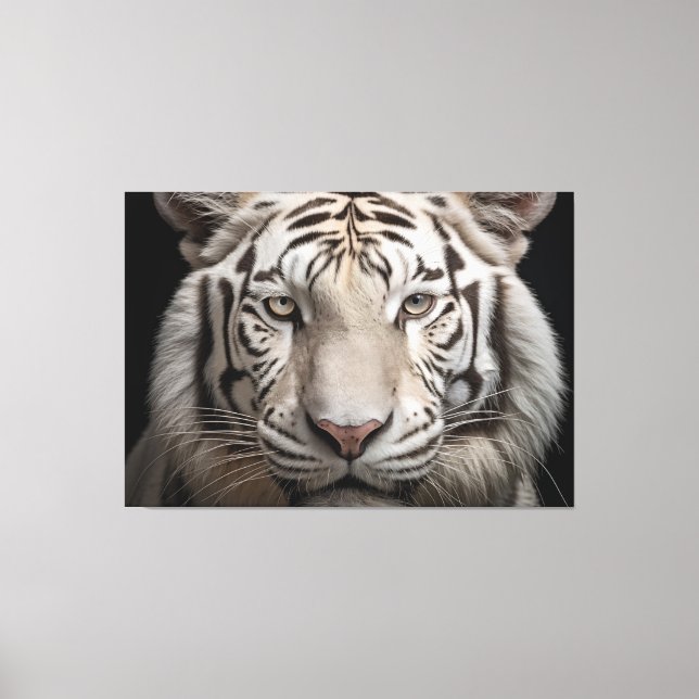 Albino Majesty White Tiger Realism Arte Digital (Anverso)