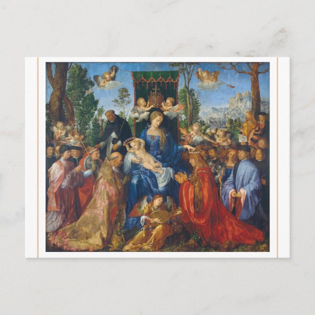 Albrecht Dürer 1506 Festín de la postal Rosary (Anverso)