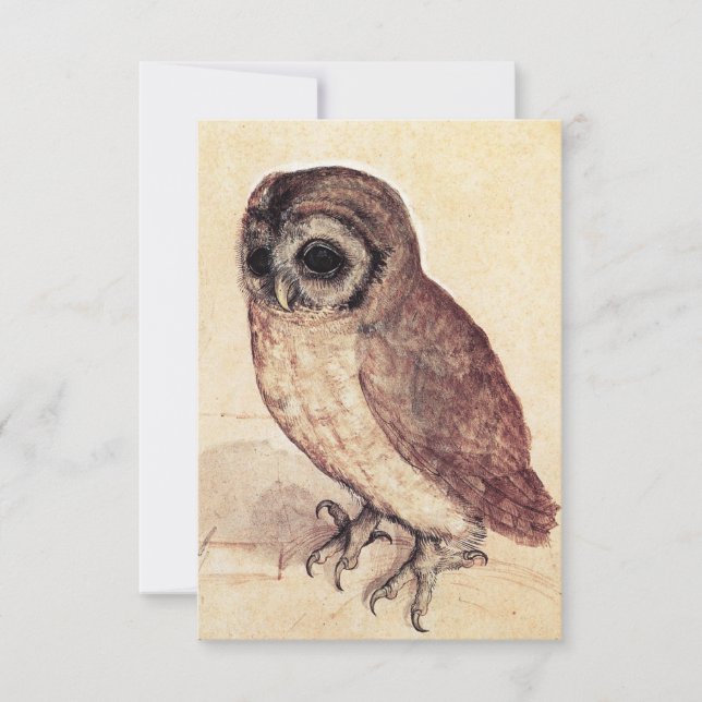 Albrecht Durer las invitaciones del pequeño búho (Anverso)