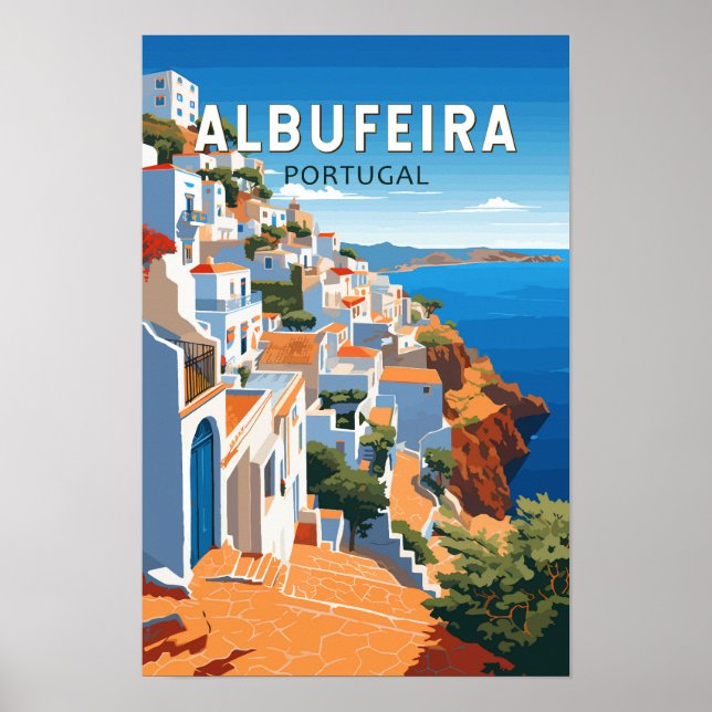 Albufeira Portugal Viajes Arte Vintage (Frente)
